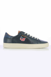Steve McQueen McCoy Navy Blue Leather Sneakers for Men